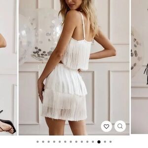 White Fringe top